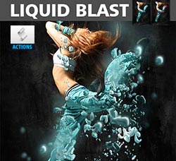 极品PS动作－液体抽离：Liquid Blast Photoshop Action